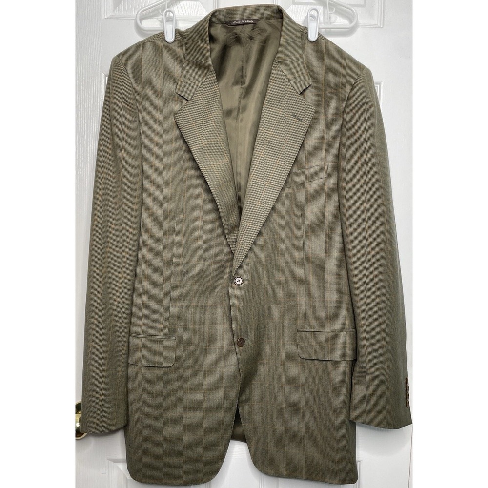 Canali‎ Holt Renfrew Brown Tan 100% Wool Blazer Suit Jacket Size 54 (44 US)